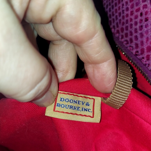 Dooney & Bourke CHARLESTON Purple and Tan Tote Bag - Picture 7 of 8